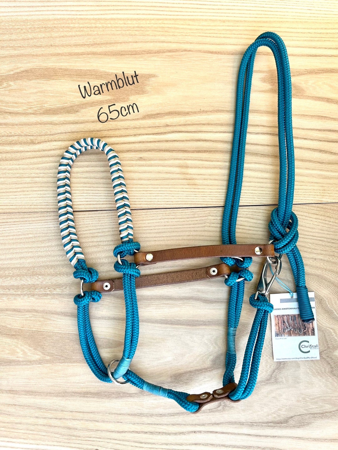 Safe Rope Halter With Leather Size Warmblood Soft Action Etsy