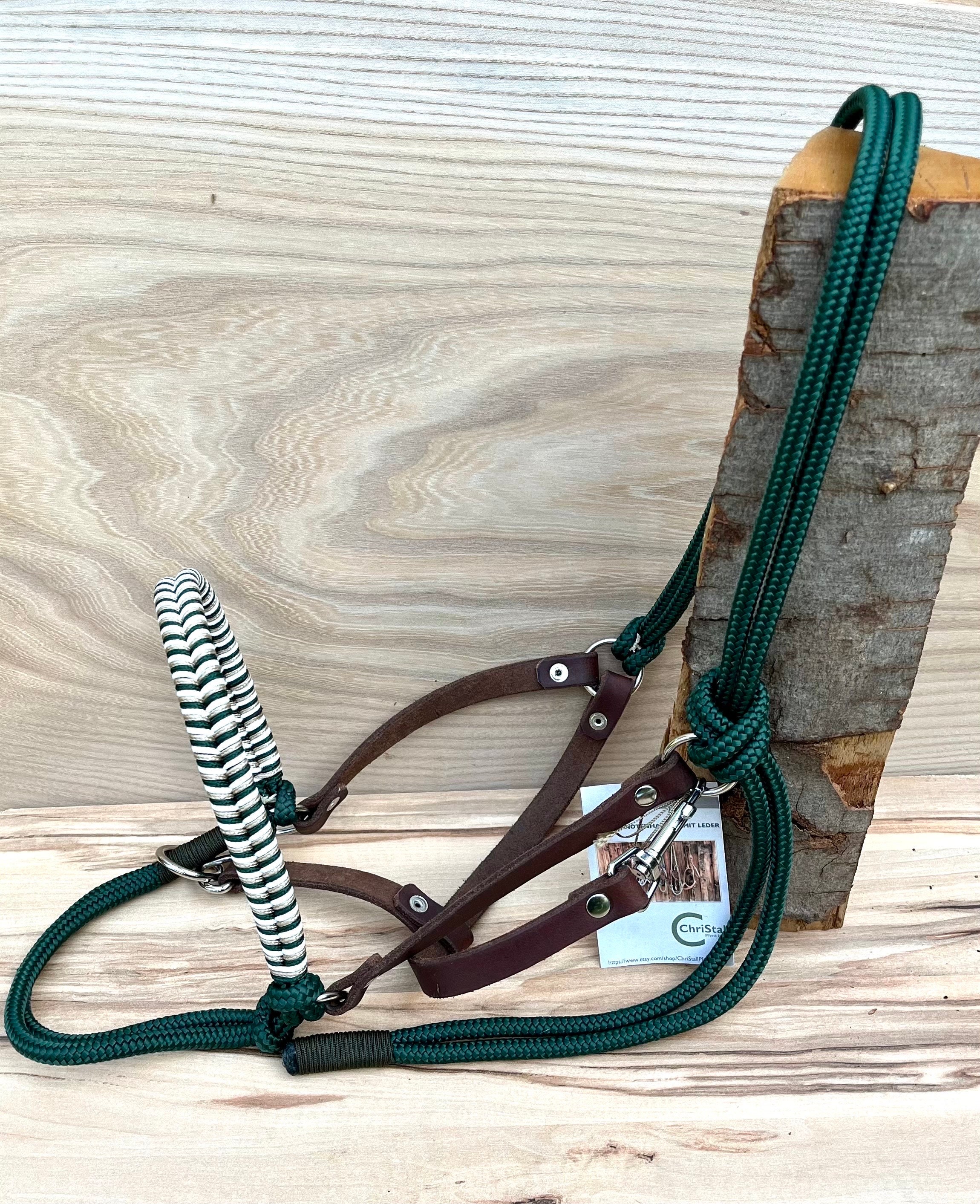 Safe Rope Halter With Leather Size Extra Large Warmblood Etsy UK