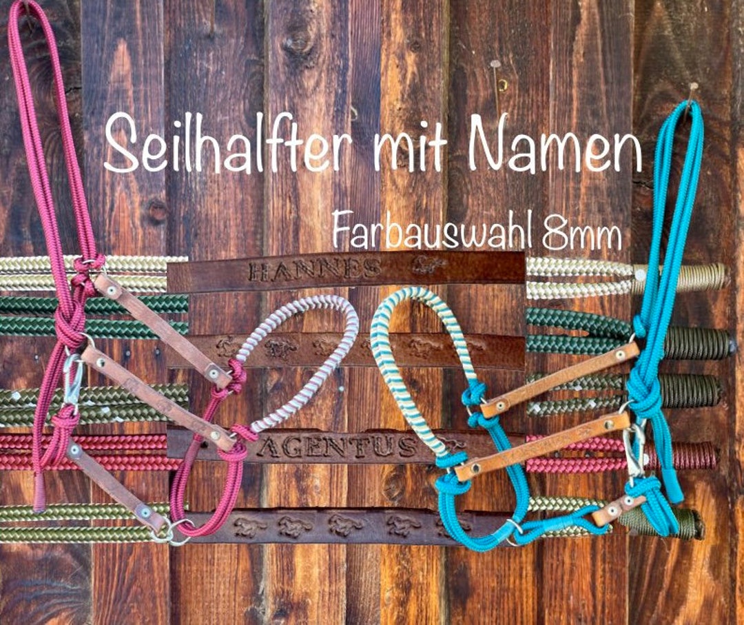 Rope Halter Customized and Custom Made With Name With Secure - Etsy