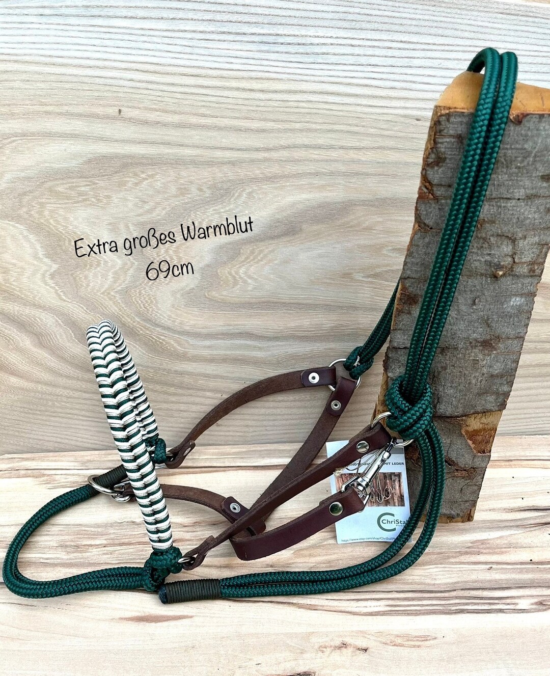 Safe Rope Halter With Leather Size Extra Large Warmblood Etsy UK