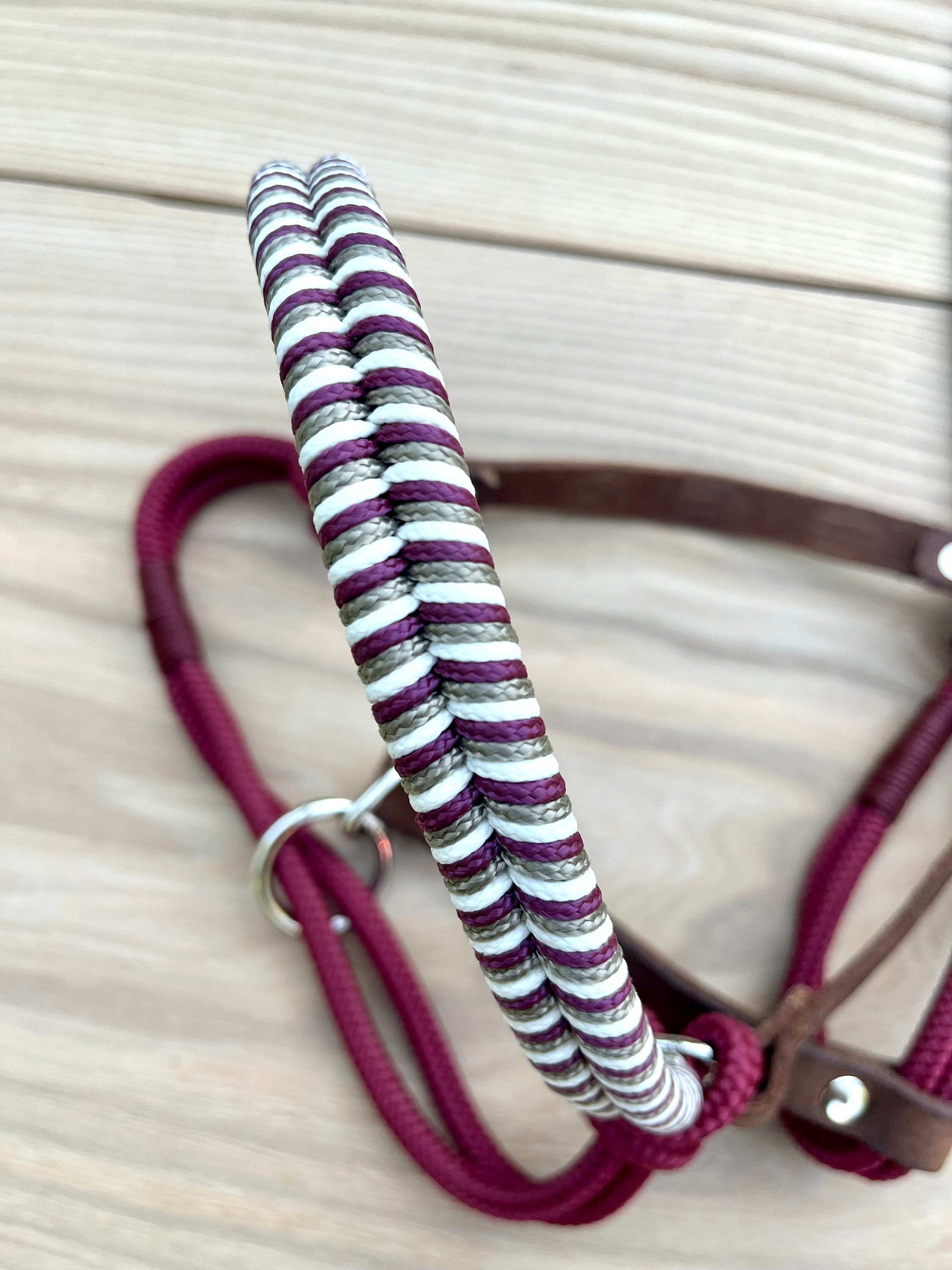 Safe Rope Halter With Leather Size Warmblood Soft Action Etsy UK
