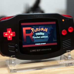 Custom Gameboy Advance - Team Rocket Edition / Backlit Screen / On Screen Display / USB-C Rechargeable Battery / RGB backlit buttons / Gba