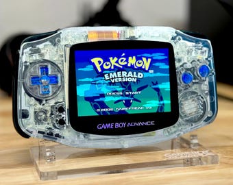 Custom Gameboy Advance - Midnight Opal Edition / Backlit Screen (IPS) / On Screen Display / USB-C Rechargeable Battery / gba