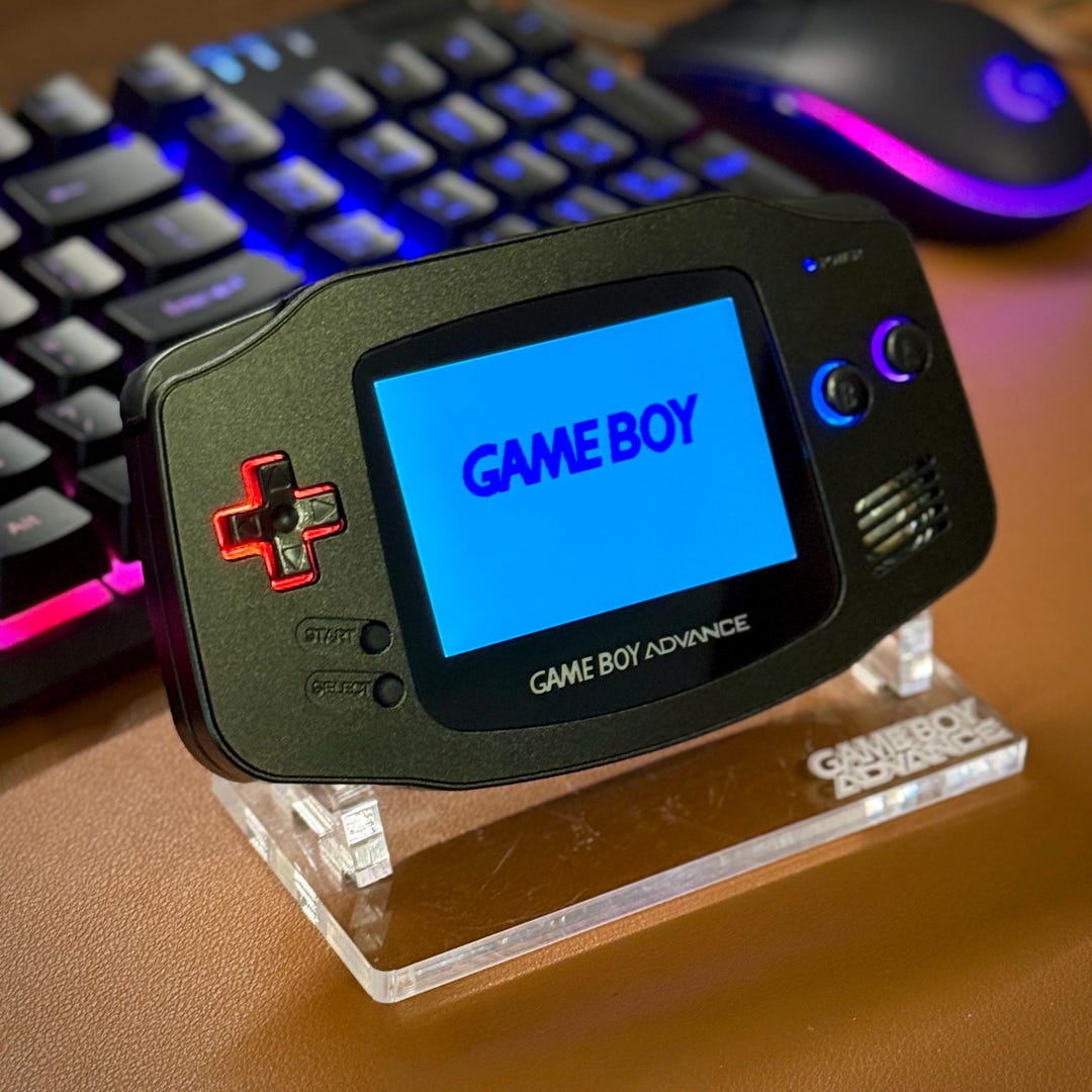 Gameboy Light Shell Custom Gameboy Advance - Metal Shell Glow IPS Backlit Screen, RGB ...