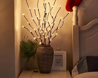 20 LED Branch Lights - Perfect for Weddings, Birthdays, and Christmas - Indoor Decoration Lighting with Fairy Lights and Branch Design