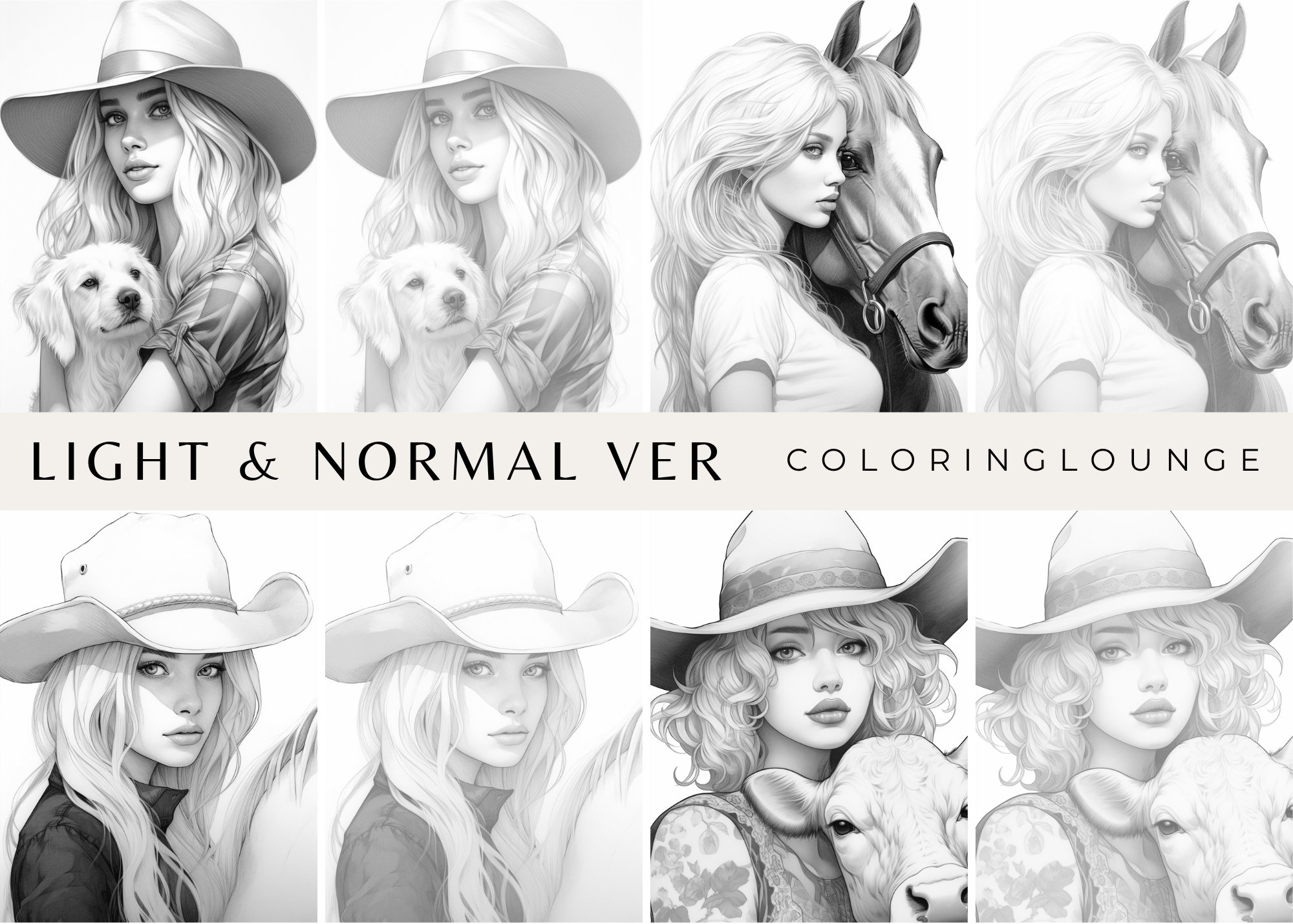 Cowgirl 20 Printable Coloring Pages Letter Sized Adult and Kids