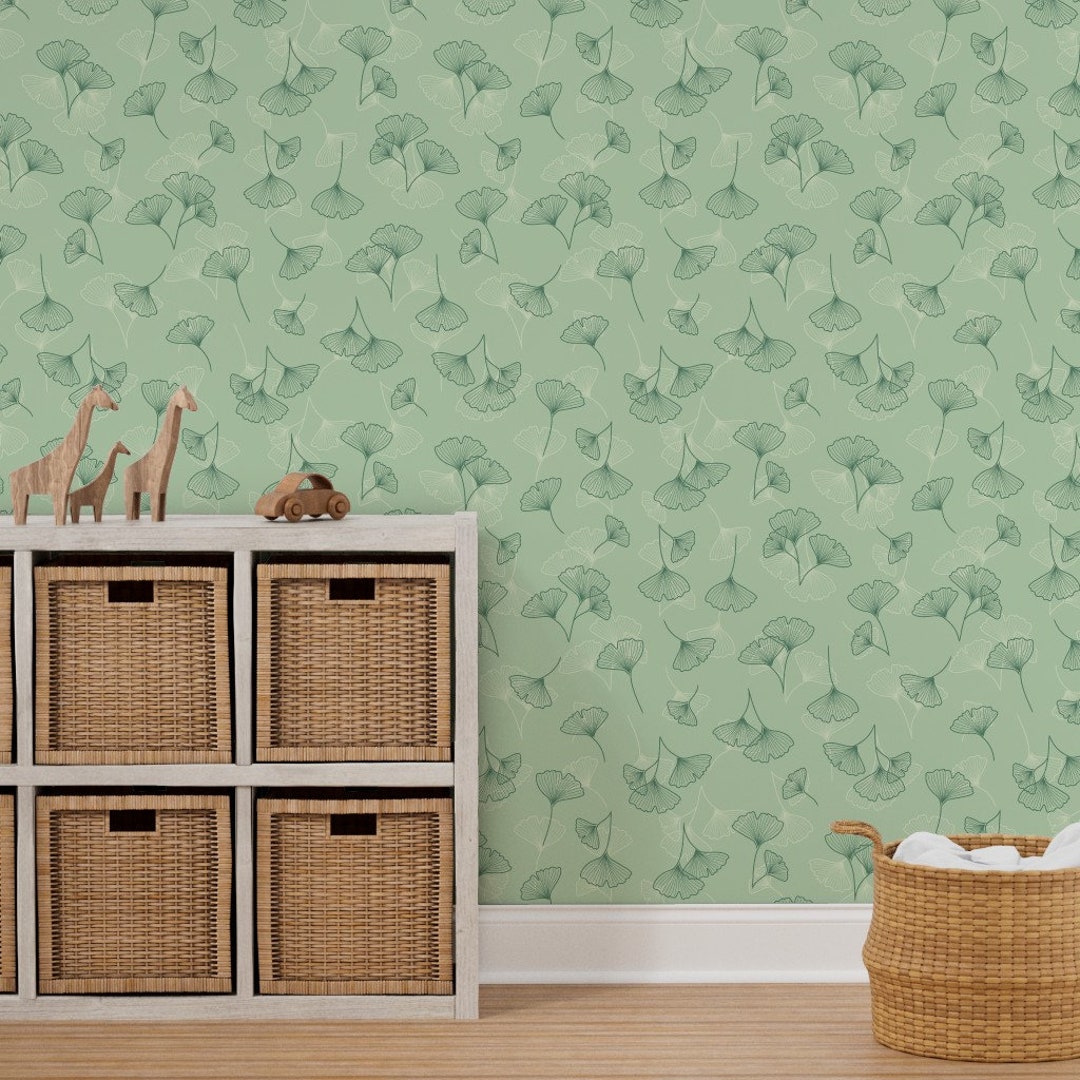 Leaves Wallpaper, Feature Wall, Green Wallpaper, Ginkgo Wallpaper ...