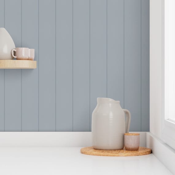 Vj wall panelling wallpaper, tongue and groove wallpaper, grey wallpaper, feature wallpaper, peel and stick wallpaper, removable wallpaper