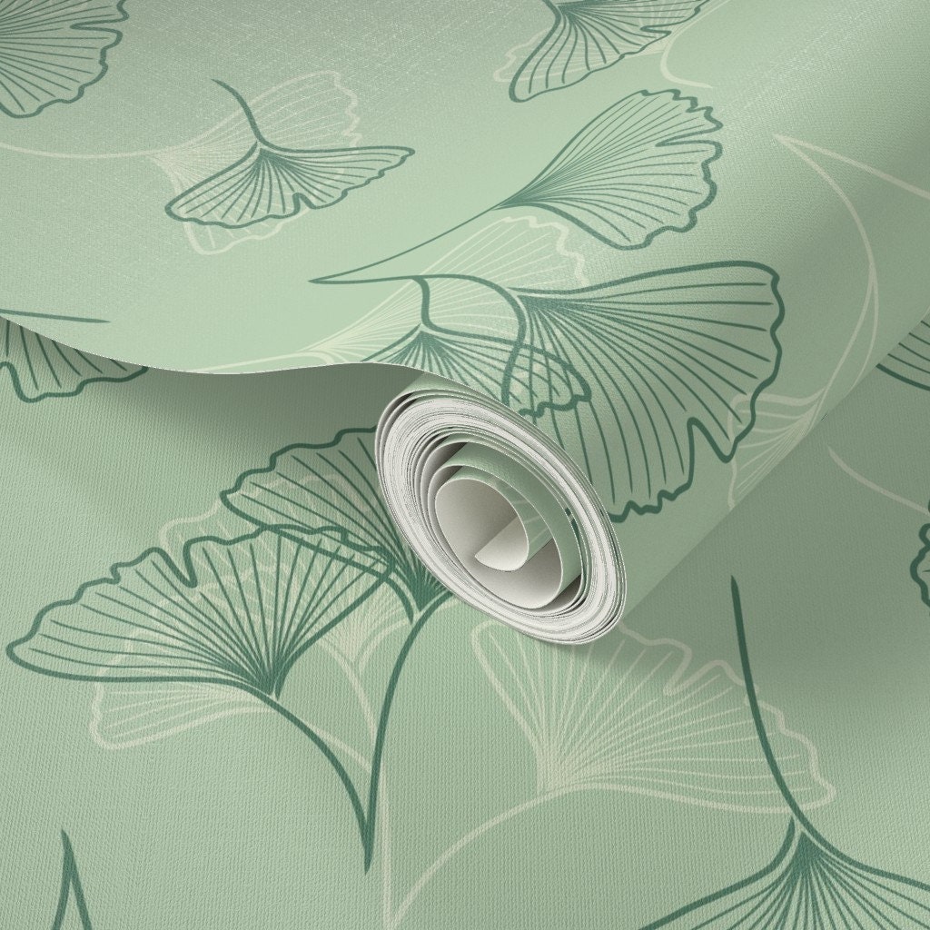 Leaves Wallpaper, Feature Wall, Green Wallpaper, Ginkgo Wallpaper ...