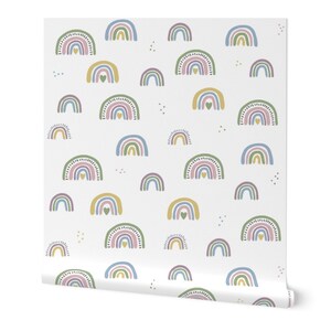 Regenbogen Tapete, Eigenschaftswand, Kinderzimmer Tapete, Pastell Tapete, Eigenschaftstapete, abziehen und aufkleben Tapete, entfernbare Tapete