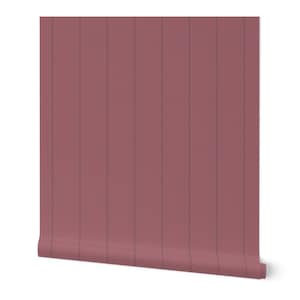 May include: A roll of wallpaper with a vertical striped pattern in a deep rose color.