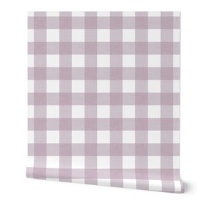 Gingham wallpaper, purple wallpaper, check wallpaper, girls room wallpaper, feature wallpaper, peel and stick wallpaper, nursery wallpaper