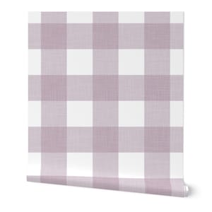 Gingham wallpaper, purple wallpaper, check wallpaper, girls room wallpaper, feature wallpaper, peel and stick wallpaper, nursery wallpaper