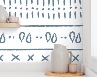 Kids room wallpaper, mudcloth wallpaper, feature wall, aztec wallpaper, feature wallpaper, peel and stick wallpaper, removable wallpaper