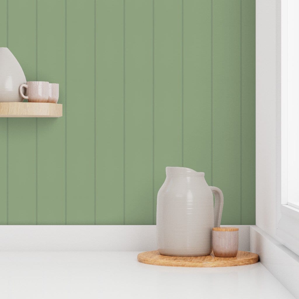 Vj Wall Panelling Wallpaper, Tongue and Groove Wallpaper, Green — free download