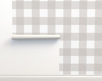 Fondo de pantalla de Gingham, fondo de pantalla de color topo, fondo de pantalla de cheques, fondo de pantalla de género neutro, papel tapiz de pelar y pegar, fondo de pantalla de vivero