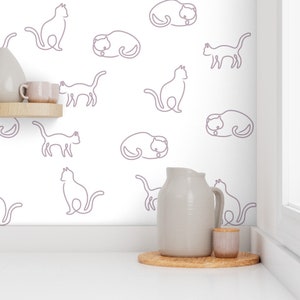 Wallpaper, feature wall, animal wallpaper, cat wallpaper, feature wallpaper, peel and stick wallpaper, removable wallpaper