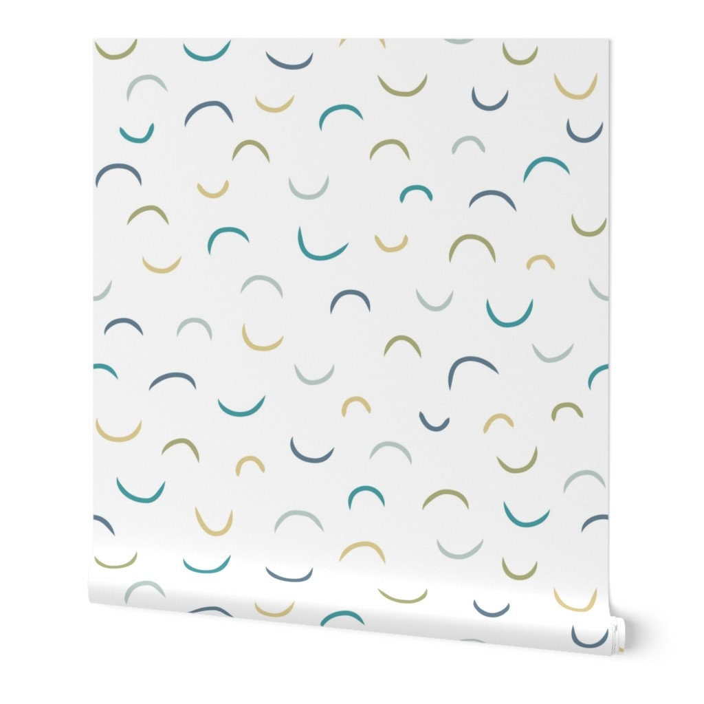 Minimal Wallpaper Blue Wallpaper Feature Wall Boys Room Etsy