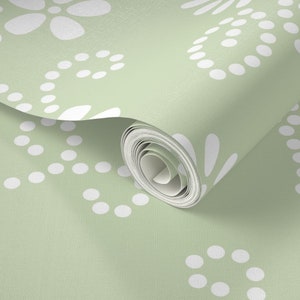 Floral wallpaper, feature wall, botanical wallpaper, green wallpaper, feature wallpaper, peel and stick wallpaper, removable wallpaper