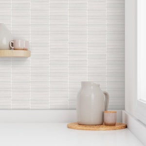 Tile wallpaper, faux tile wallpaper, finger tile wallpaper, feature wallpaper, peel and stick wallpaper, removable wallpaper