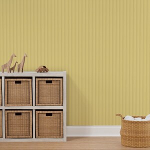 Curved wall panelling wallpaper, wall panel wallpaper, yellow wallpaper, feature wallpaper, peel and stick wallpaper, removable wallpaper