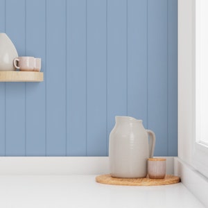 Vj wall panelling wallpaper, tongue and groove wallpaper, blue wallpaper, feature wallpaper, peel and stick wallpaper, removable wallpaper