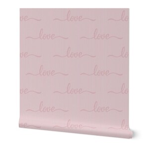 Love wallpaper, feature wall, nursery wallpaper, pink wallpaper, feature wallpaper, peel and stick wallpaper, removable wallpaper