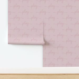 Play room wallpaper, feature wall, nursery wallpaper, pink wallpaper, feature wallpaper, peel and stick wallpaper, removable wallpaper
