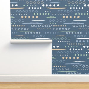 Wallpaper, feature wall, abstract wallpaper, navy blue wallpaper, feature wallpaper, peel and stick wallpaper, removable wallpaper