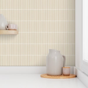 Tile wallpaper, faux tile wallpaper, finger tile wallpaper, feature wallpaper, peel and stick wallpaper, removable wallpaper