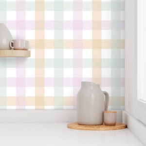 Fondo de pantalla de Gingham, fondo de pantalla pastel, fondo de pantalla de cheque, fondo de pantalla de la habitación de los niños, fondo de pantalla de características, papel tapiz de pelar y pegar, fondo de pantalla de la guardería