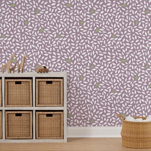 Minimal wallpaper, purple wallpaper, feature wall, girls room wallpaper, feature wallpaper, peel and stick wallpaper, removable wallpaper