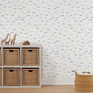 Minimal wallpaper, blue wallpaper, feature wall, boys room wallpaper, feature wallpaper, peel and stick wallpaper, removable wallpaper