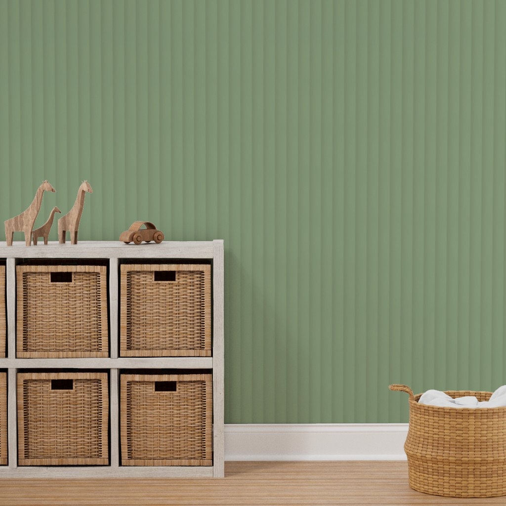 Curved Wall Panelling Wallpaper, Wall Panel Wallpaper, Sage Green ...