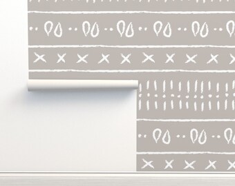 Aztec wallpaper, mudcloth wallpaper, feature wall, minimal wallpaper, feature wallpaper, peel and stick wallpaper, removable wallpaper