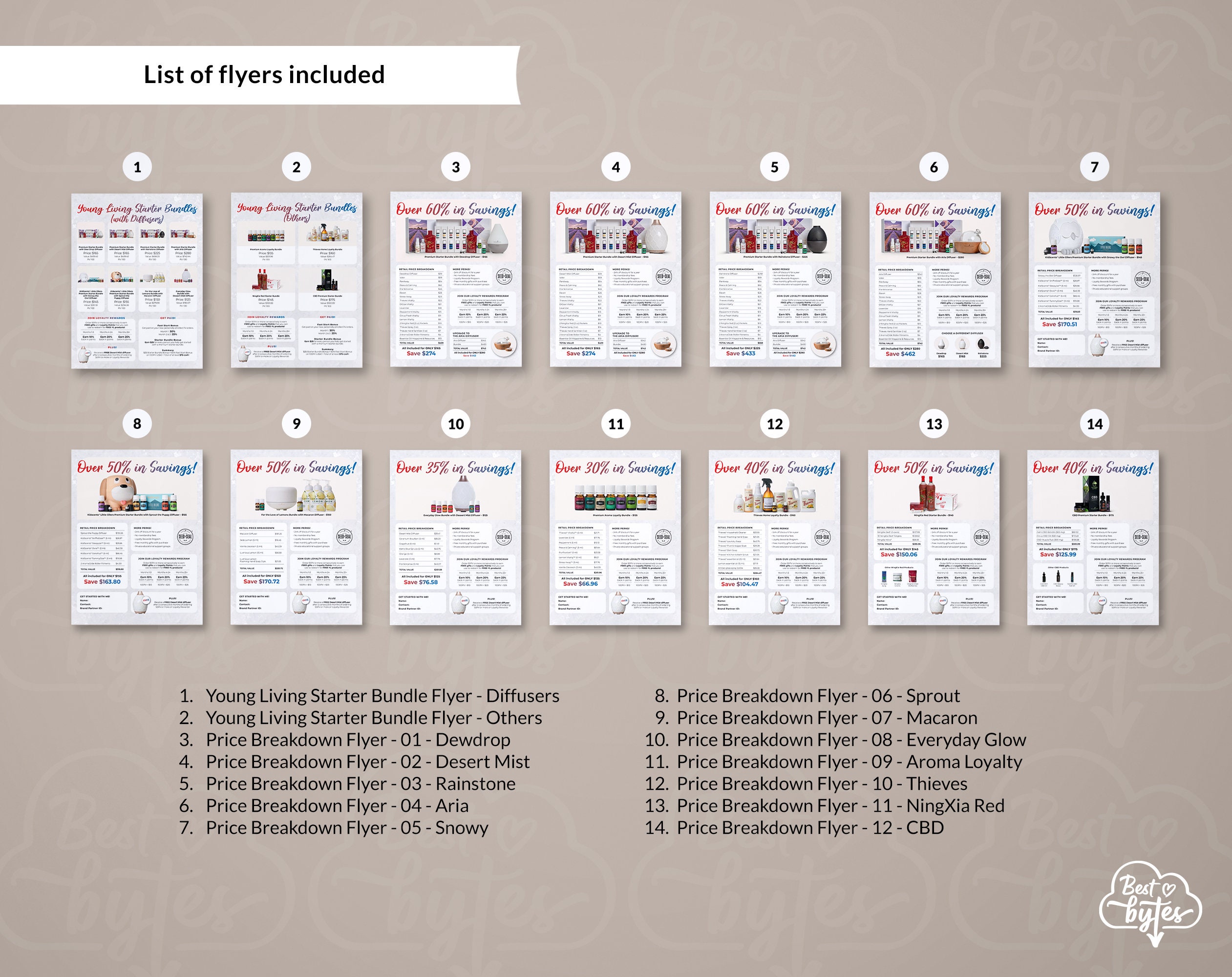Young Living Starter Bundle Flyers VALUE BUNDLE Essential Oil Printable ...