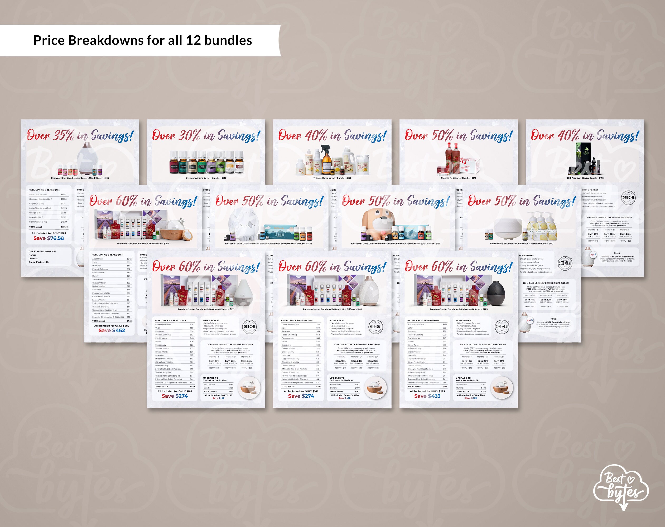 Young Living Starter Bundle Flyers VALUE BUNDLE Essential Oil Printable ...