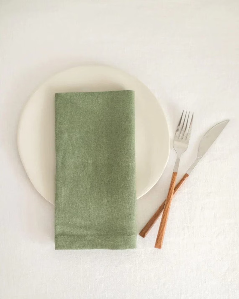 200 Pack Sage Green Napkins Cotton Napkins Wedding Napkins Etsy