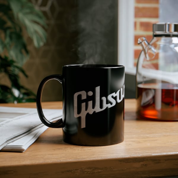 Gibson guitar logo  11oz Black Mug