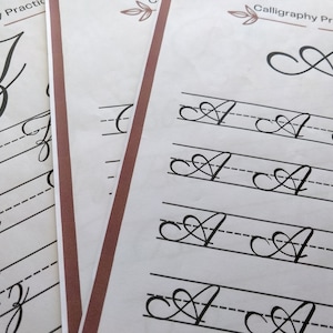 Calligraphy Practice Sheets: Brush Pen Basics (PDF Download) - Etsy