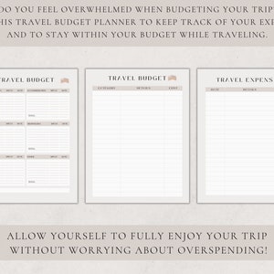 Travel Budget Planner Sheet Editable Digital and Printable Travel ...