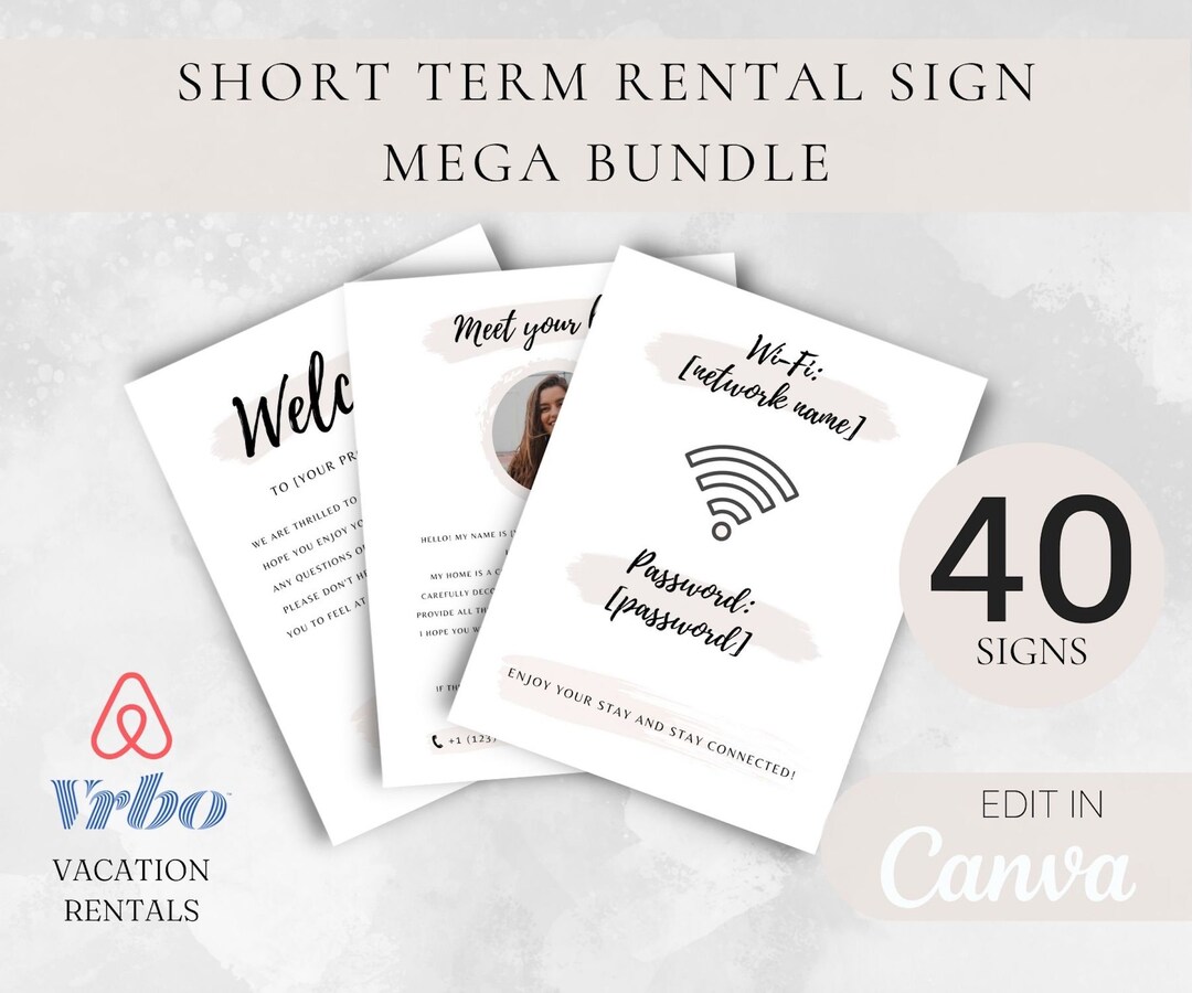 Airbnb Printable Signs for Guests and for Hosts Vacation - Etsy