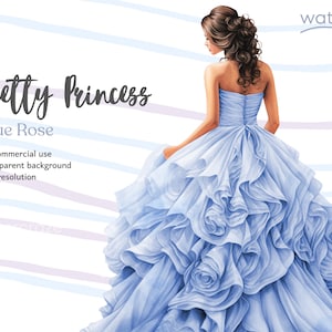 Linda Princesa Rosa Azul - Princesa Quinceanera Azul Himalaia Clipart