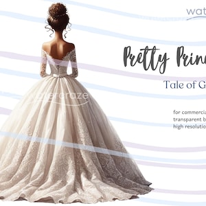 Tale of Grace Elegant Gorgeous White Dress Gown - Quinceañera Princess Clipart - Gianna