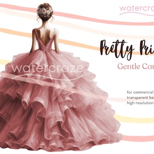 Zachte anjer - zacht roze Quinceañera prinses clipart - Sophia