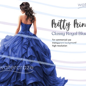 Princesa Azul Real Con Clase - Clipart Princesa Azul Quinceañera - Sierra