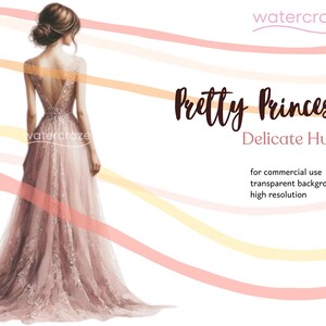 Elegantes Zartes Rosa Kleid - Quinceamaßa Prinzessin Clipart Annabelle