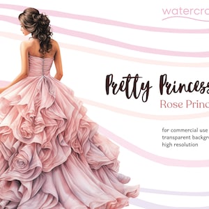 Rosen-Prinzessin - Blush Pink Quinceañara Prinzessin Clipart