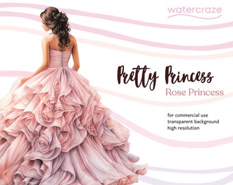 Rose Princess - Blush Pink Quinceañera Princess Clipart