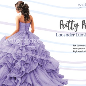 Lavender Luminescence Bright Soft Purple Quinceañera Princess Clipart Alena image 1